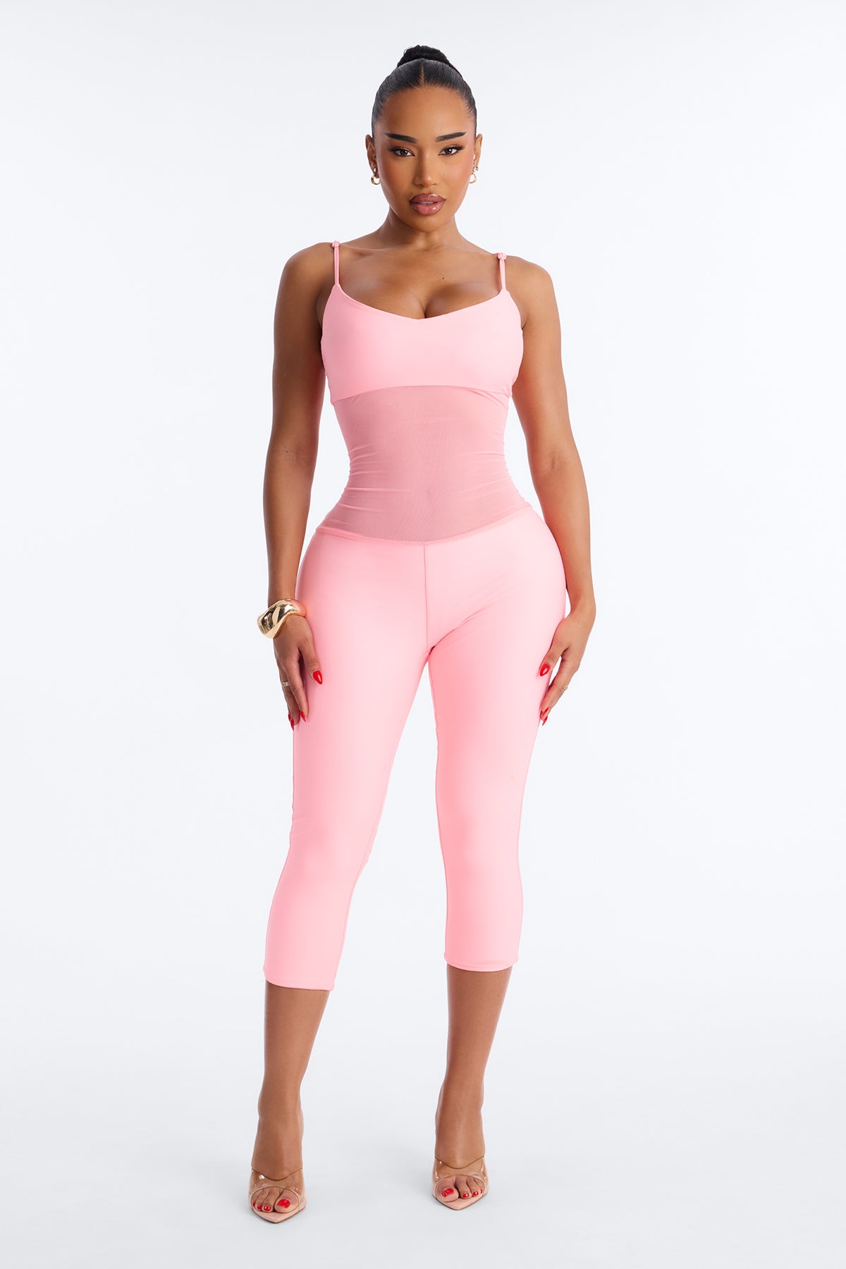 vibrant pink jumpsuit