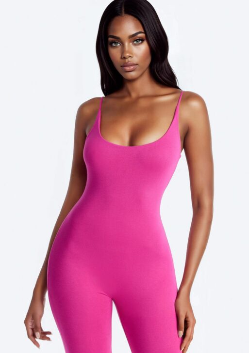 Fuchsia Sculpting Capri Jumpsuit