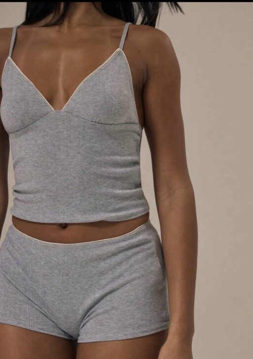 gray coton two piece set