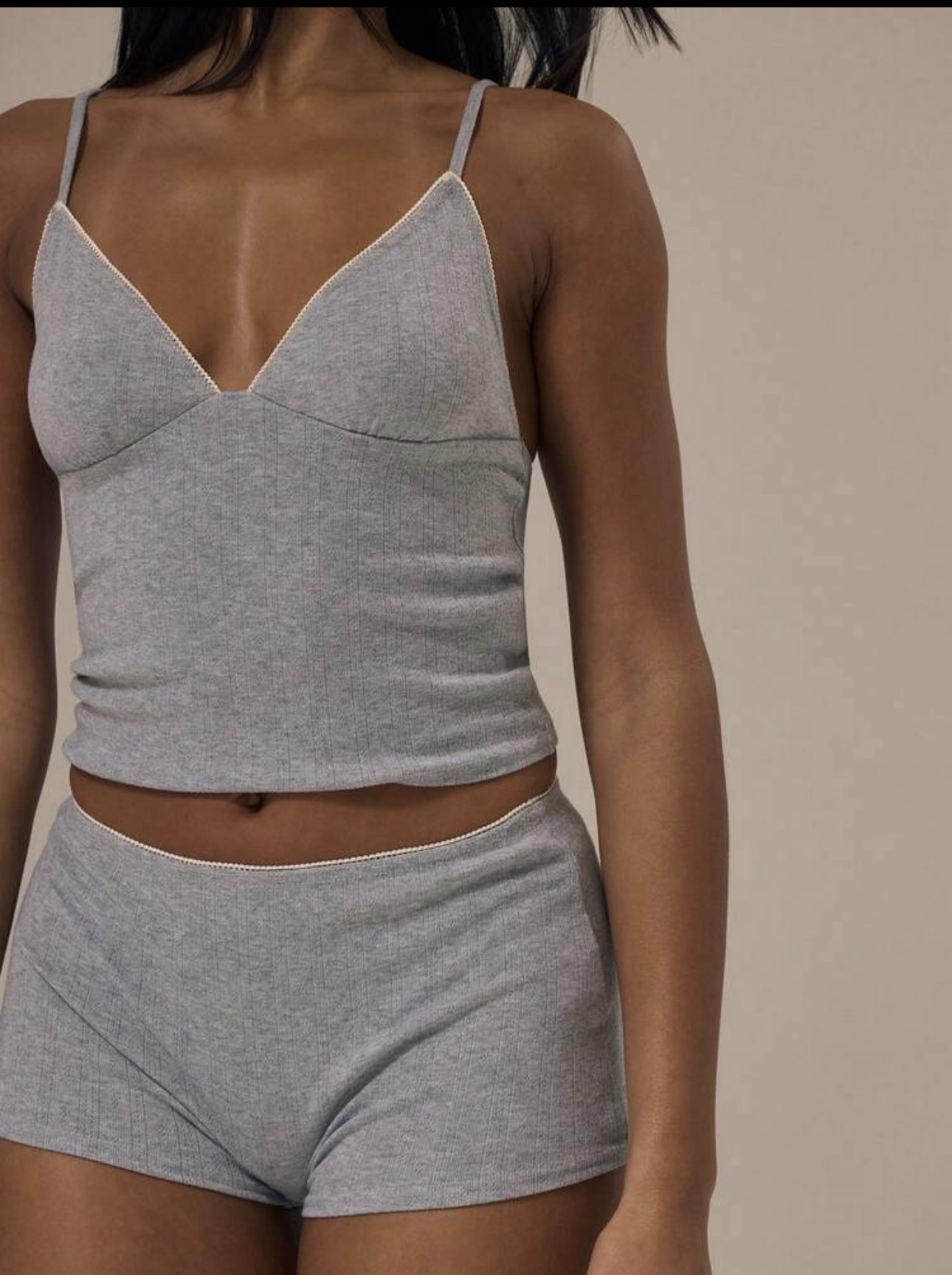 gray coton two piece set
