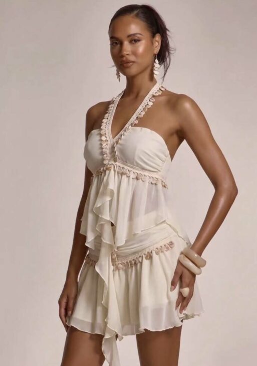 two piece embellished shell